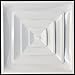 Drop Ceiling HVAC Supply Grille - For T-Bar Lay-In - 3 Coned - 24" x 24" - For 10" Vent Connection