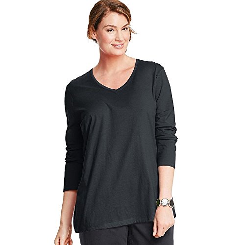 Just My Size Women's Plus-Size Long-Sleeve V-Neck T-Shirt