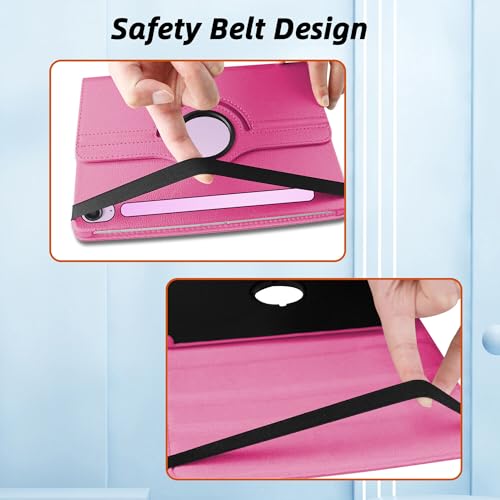 Image of TGK Rotating Cover for Samsung Galaxy Tab S9 FE 10.9 inch Tablet 360 Degree Rotating Leather Flip Case (Hot Pink)