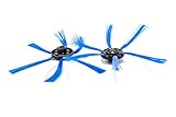 vhbw 2X Cepillo Lateral Compatible con Philips Smartpro Active FC8810 Robot Aspirador -Set cepillos de Limpieza, Negro/Azul