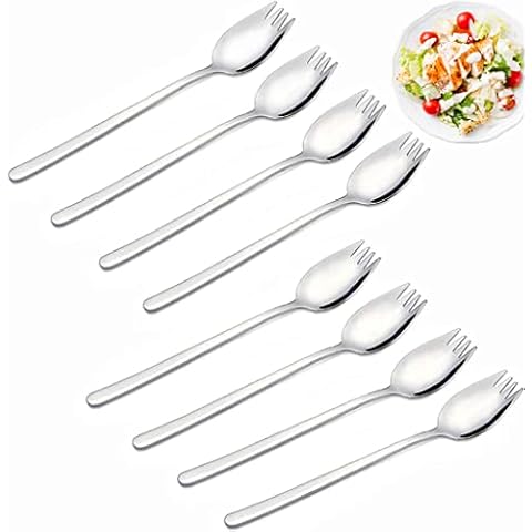 Juego de Cubiertos de Acero Inoxidable Sporks YFWOOD, 8 piezas Cover