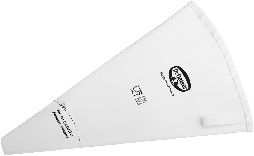Dr. Oetker 3500 Nozzle Manufacture Cotton Piping Bag 28 cm, White, 28 x 10 x 1 cm