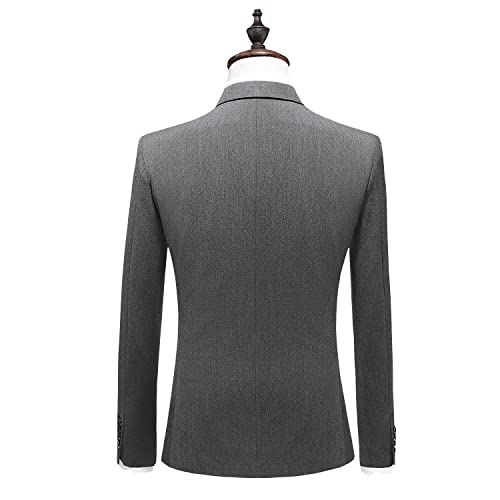 MOGU Mens Suits 3 Piece Double Breasted Suit Solid Blazer Slim Fit Tuxedo Groomsmen Wedding Dinner Formal Dress2