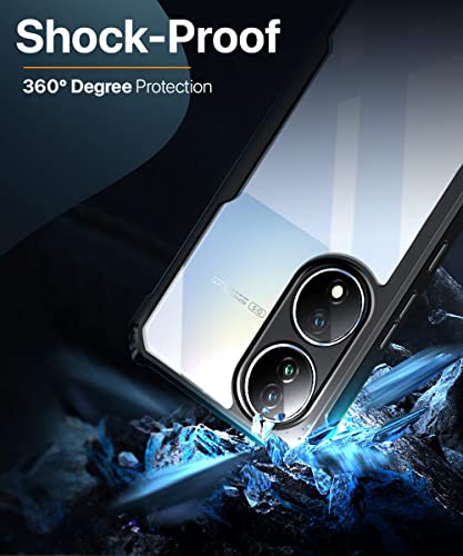 Image of WOW IMAGINE Shock Proof Clear Back Cover Case Mobile Cover for Vivo Y100 5G | Vivo T2 5G (Hard | Hybrid PC + TPU | Full Armour Device & Camera Protection | Black)