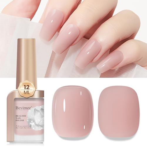 GAOY Nude Jelly Gel Nail Polish, 16ml Sheer Translucent Netural Soak Off Gel Polish, UV Light Cure for Nail Art DIY at Home, 3157 Bare Glow