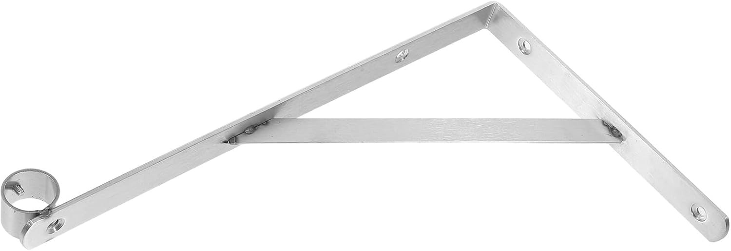 VALICLUD Stainless Steel Wall Mount Closet Rod Bracket Extended Side Support for Clothes Hanger Triangle Shelf Holder for Modern Storage and Easy Access