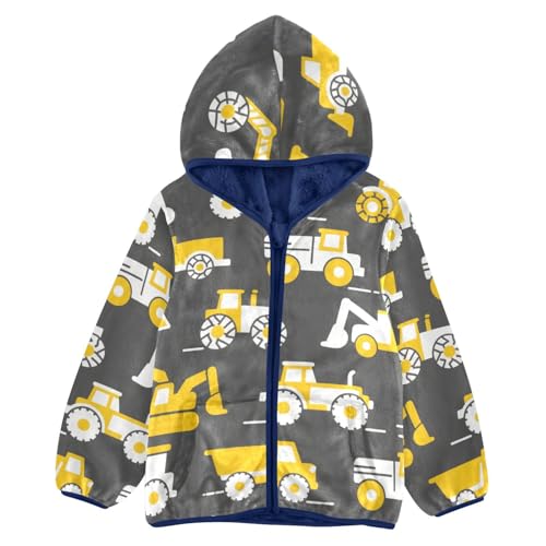 siphylline Cartoon Truck Vehicle Dark Gray and Yellow Toddler Winter Jackets Kids Coat Navy Blue Baby Boy Girl Clothing 3T, Camion de dessin animé gris foncé et jaune, 7 ans