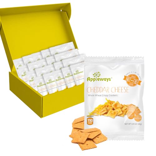 Cheddar Cheese Crackers Snack Packs, 20 Count 0.9 oz Each