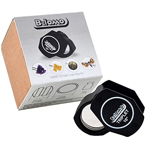 Belomo 10X + 20X Jewelers Loupes Triplet Magnifiers. Toptical Glass With Anti-Reflection Coating For A Bright, Clear And Color Correct View. Foldable Loupe For Gems, Jewelry, Coins And Trichomes #TOP6