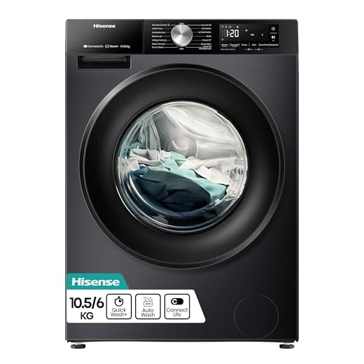 Hisense 3S Series WD3S1043BB3 Wifi Connected 10.5Kg and 6Kg Washer Dryer with 1400 rpm - Black - A-D Rated