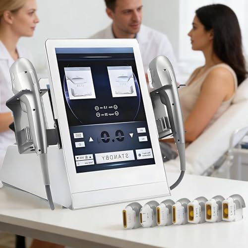 AityBuy Máquina De Belleza Profesional 7d con 7 Cartuchos | 20 000 Disparos Faciales Y 30 000 Corporales | Rejuvenecimiento Y Reafirmación De La Piel para Uso En Salón