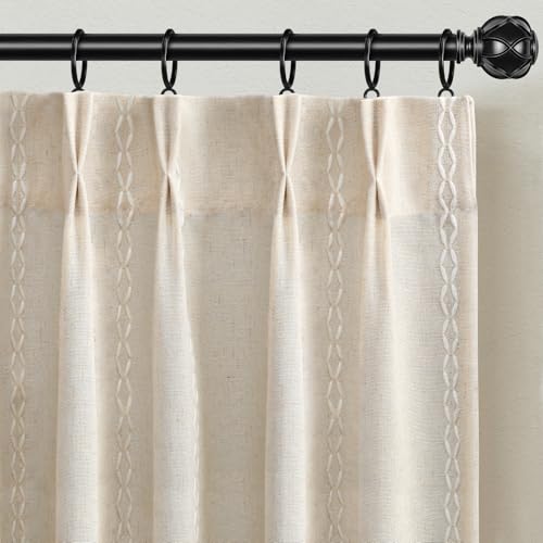 XOGUIBO Pinch Pleated Look Light Filtering Curtains 84 Inch Length,