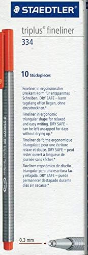 STAEDTLER 334-9 PB6 Triplus Fineliner Superfine Pen, 0.3mm Line Width - Black (Polybag of 6)