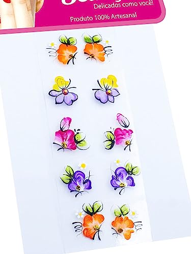 Kit 50 Adesivos Películas para Unhas Artesanal Arte Sedução, 100% Feitos a Mão