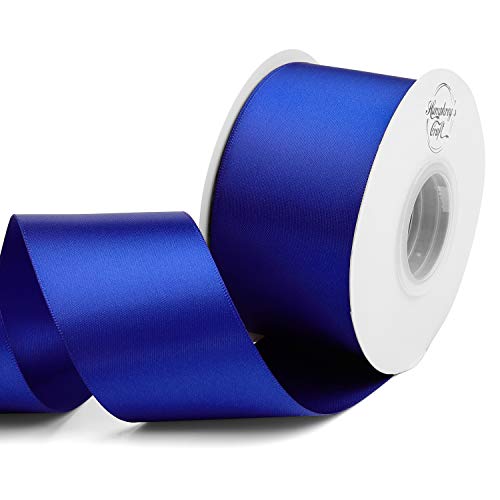 Humphrey's Craft 2 Inch Cobalt Blue Double Faced Satin Ribbon - 25 Yards Variety of Color for Crafts Gift Wrapping Bows Bridal Bouquet Cutting Ceremony Decoration Sewing Christmas Tree Wedding.