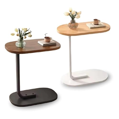 Mesa de apoio de estilo industrial em ferro e MDF 45x28x59,5 cm(Marrom)