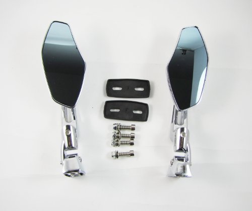 Httmt Mt347- Chrome Adjustable Base Mirrors Rearview Compatible With Suzuki Hayabusa Gsx1300R 99-12 #TOP1