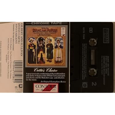 Gilbert and Sullivan. D'Oyly Carte. RPO.Sargent. Critics Choice. 16 track chrome audio cassette tape.