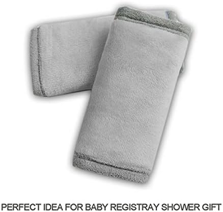 Car Seat Strap Covers for Baby Kids, Seat Belt Covers Strap Pads Cushion for boy Girl, Protect Neck and Shoulder rubbing, Anti-Slip Design, Universal for Stroller/Carrier/Pushchair Grey - 5