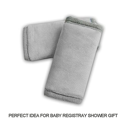 Car Seat Strap Covers For Baby Kids, Seat Belt Covers Strap Pads Cushion For Boy Girl, Protect Neck And Shoulder Rubbing, Anti-Slip Design, Universal For Stroller/Carrier/Pushchair Grey #TOP5