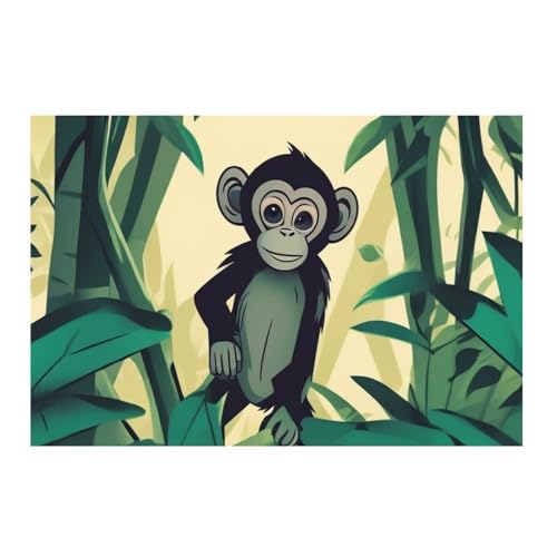 Singe de la jungle poster GAEKKO 50x50cm tableau mural décoration animaux sans cadre