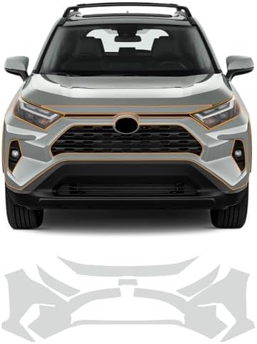 for Toyota RAV4 Hybrid 2019-2024 PPF Clear Car Pre-Cut Paint Protective Film TPU Self Adhesive Rainproof Waterproof HD Scratch Exterior Accessories (Front Bars + Headlights)