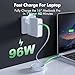 AILKIN 96W USB C Super Fast Charger, for MacBook Air Charger, Compatible with MacBook Pro 16,15,14,13 inch, for iPad Pro 11"&12.9" inches and all USB C devices, 2M Cable, Type C Laptop Power Adapter