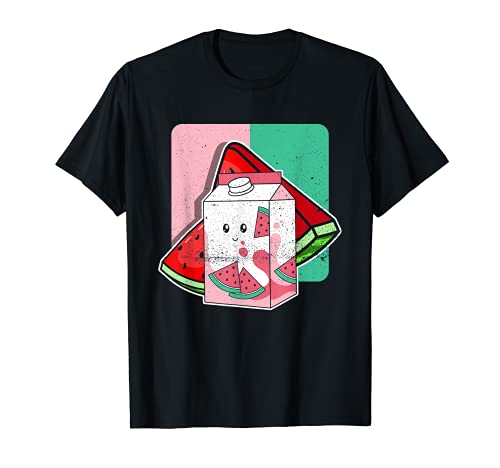 Kawaii Milkshake Anime Otaku Wassermelone Milchshake Karton T-Shirt