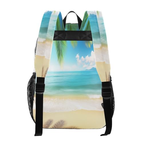 Sea Beach Palm Tree Clear Backpack - Stadium Approved Large 15.7-inch Waterproof Transparent Bag for Sports, Concerts, Work, Travel#1633