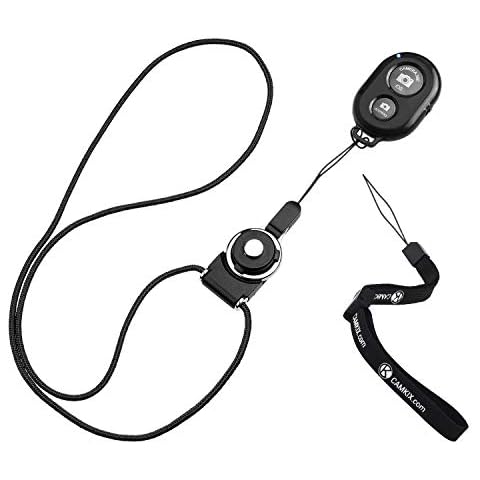 CamKix Camera Shutter Remote Control With Bluetooth® Wireless Technology, Black - Wrist Strap + Lanyard (Detachable Ring Mount) - Capture Pictures/Video Wirelessly up to 30 ft (10 m) on iPhone/Android Cover