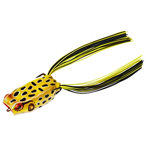 hula popper - Booyah Pad Crasher Topwater Bass Fishing Hollow Body Frog Lure with Weedless Hooks, Swamp Frog, Poppin' Pad Crasher, One Size (BYPPC3900)