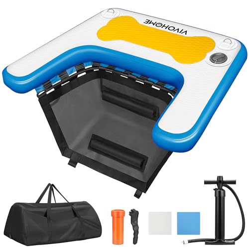 VIVOHOME Inflatable Dog Boat Ramp Float for Pets Swimming Floating Ramp Ladder with Non-Slip Pad for Pools Boats Docks Lakes
