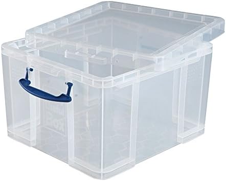 Really Useful Clear Plastic Storage Box 42 Litre (1 Box)