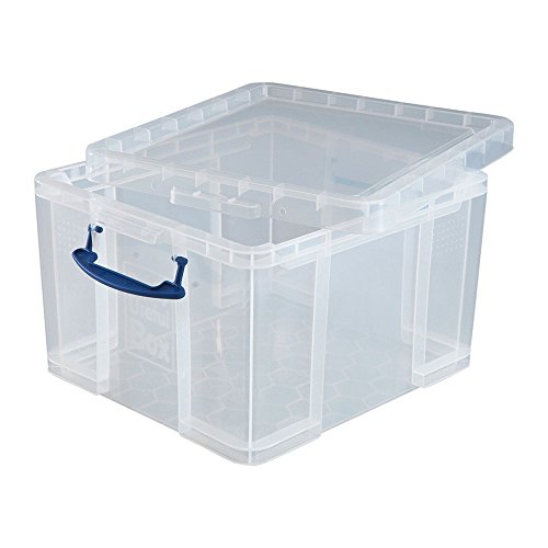 Really Useful Clear Plastic Storage Box 42 Litre (4 Boxes)