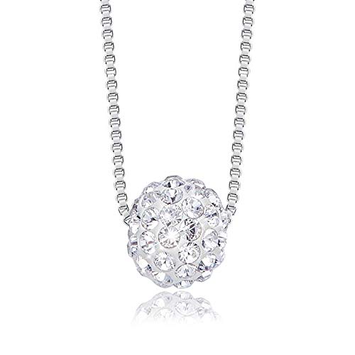 Pendentif en cristal FLXHSA collier femme chain link blanc chic