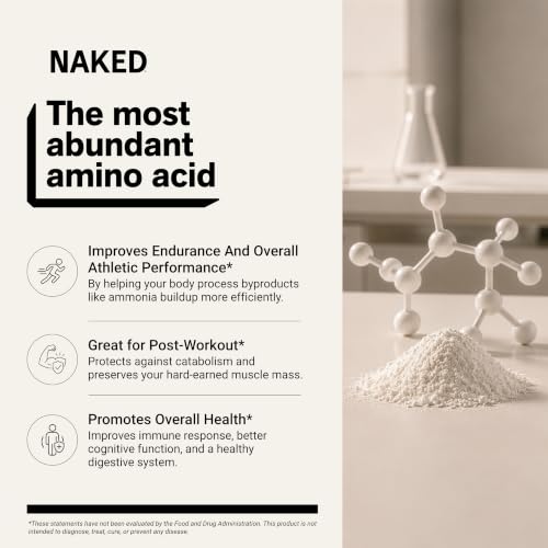 Image of Pure L-Glutamine Made in The USA - 100 Servings - 500g, 1.1lb Bulk, Vegan, Non-GMO, Gluten and Soy Free. Minimize Muscle Breakdown & Improve Protein Synthesis. No Additives