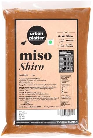 Urban Platter Shiro Miso Paste, 1kg (Light Miso | Fermented Soybean Paste | Preservative-Free | Mild Umami Flavor)