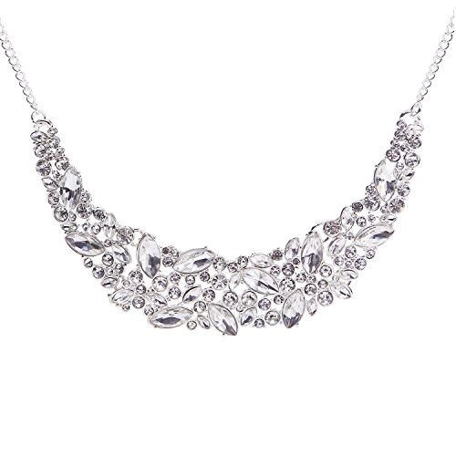 Baublestar Statement Bling Rhinestone Crystal Collar Necklace Silver Wedding Bridesmaid Fashion Chunky Bib Jewelry For Women Girls Ban0102 #TOP23