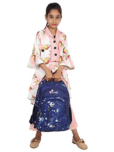 BEAUTY GIRLS Women's 1522 Polyester Floral Printed Designer Stylish Waterproof School/Collage/Picnic Bag-Standard Backpack (32 Litre, Navy Blue) Free Size - Image 8