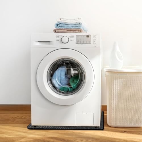 Beidseitig Rutschfest Antivibrationsmatte Waschmaschine,60 X 60 CM Rutschfeste Gummimatte,Leichtgewichtig Wasserdicht Bodenmatte Kühlschrank für Waschmaschinen und Trockner