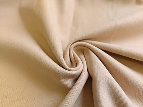 Tissu en flanelle contre le froid en coton brossé beige isolant 10 m