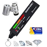 Valkynos Diamond Tester Kit with 60X Loupe & UV Light, Thermal Conductivity Diamond Tester Pen for Real Diamonds, Detects CZ, LED & Audible Alert, Tests Small & Mounted Jewelry (2pt / 0.02 ct+)