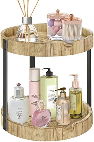 2 Tier Bathroom Organizer Countertop, Bathroom Trays Vanity Organizer Cosmetic Holder for Counter, Kitchen Storage Standing Spice Rack, Counter Shelf for Bathroom Living Room Bedroom Dressing Table
