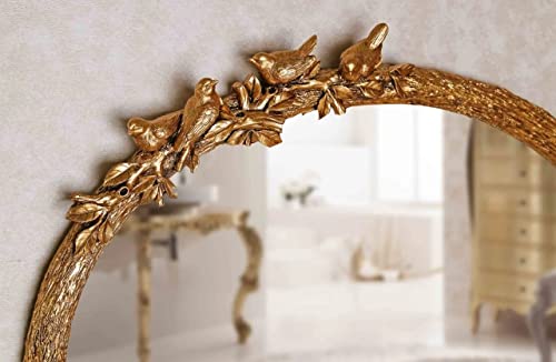Bird Oval Wall Mirror In Gold Color #TOP1