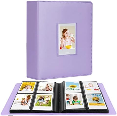 288 Vertical Photos for Instax Mini Photo Album, Front Window, For Polaroid Book Album 2x3 For Fujifilm Instax Mini 12 11 9 8 40 Film, Polaroid 300, HP Sprocket, K-pop Photocards (Purple)