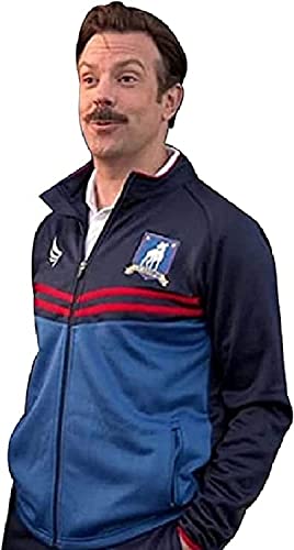 Ted Jason Sudeikis Blue Track Jacket Bomber Jacket- Football Coach Jacket for Mens2