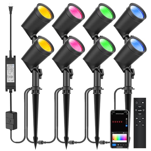 Image of ZYAN Colored Landscape Spotlights with APP and Remote, Aluminum Die-Cast, IP65 Waterproof, Music Sync
