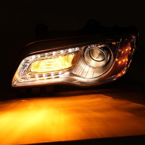 HECASA Headlights Compatible with 2011-2023 Chrysler 300 Headlamps w/Bulb Clear Lens Chrome Housing Left & Right Side Replacement for CH2502235 CH2503235 68085416AF 68085417AF by HECASA - Image 8