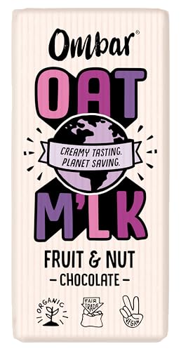 OMBAR Fruit & Nut Chocolate - Ombar Oat M’lk Bar - Vegan Chocolate Bar - Organic Chocolate - Ethical Chocolate - 70G - Single Bar