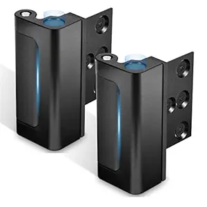 Steinwhale Home Security Door Reinforcement Lock, Childproof Safety Door Lock Latch Inside Stopper, Add High Security to Prevent Home Unauthorized Entry, Aluminum Construction Finish Black (2)